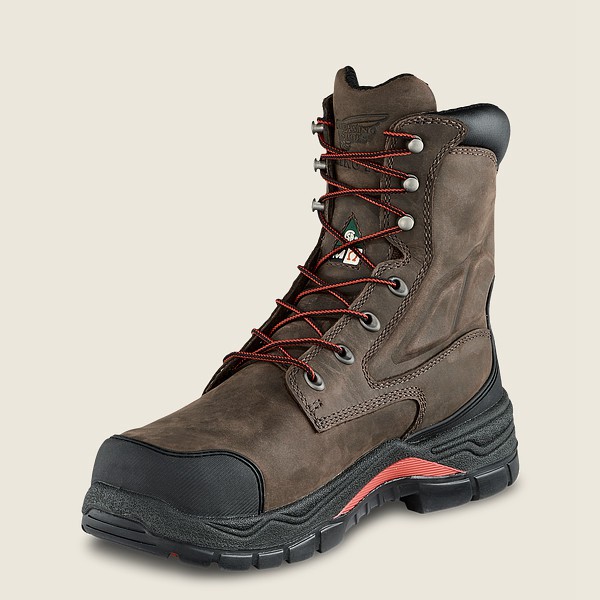 Botas de Seguridad Red Wing Hombre Grises Oscuro - King Toe® Adc - 8-Inch Waterproof Csa Metguard To